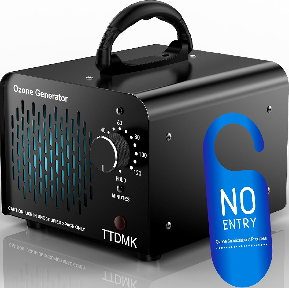 Ozone Generator 15,000mg/h, Commercial Ozone Machine Odor Removal, High Capacity Ozone Machine, Home Ozone Generator for Car, Home, Smoke, Pet, etc (Black)